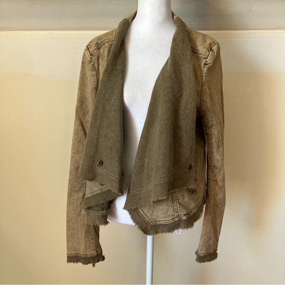 Free People Asymmetrical Tan Jean Jacket, LN, Sz M - Picture 3 of 10